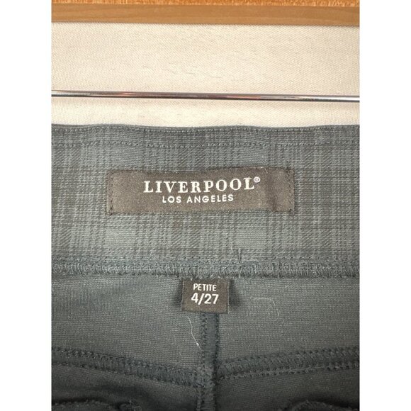 Liverpool Los Angeles Womens Petite 4/27 Plaid Pants Viscose & Nylon Blend - Picture 4 of 5